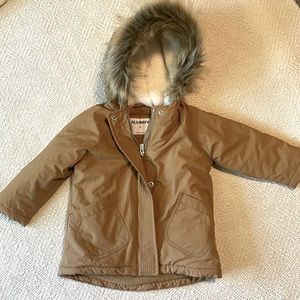 Old navy 2t fleece lined puffer jacket brown
